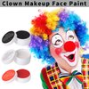 MEICOLY Clown Makeup Kit,White Black Red Face Body Paint for Halloween Devil Joker Zombie Vampire Skeleton SFX Makeup,Pro Oil Based Body Paint with 6 Painting Brushes,4 Sponges,130g/4.59 oz