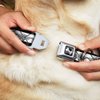 Dog Collar Seatbelt Buckle Buckle Down BD Monogram2 White Black 18 to 32 Inches 1.5 Inch Wide
