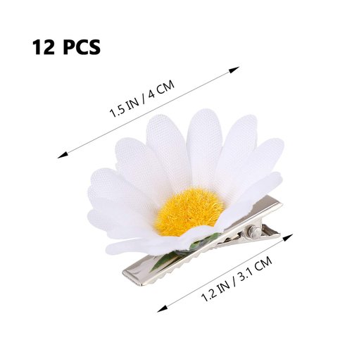 Beaupretty 12PCS Daisy Hair Clips Flower Hair Clips Daisy Headpieces Hair Barrettes Daisy Hair Accessories Wedding Hair Accessories for Ladies