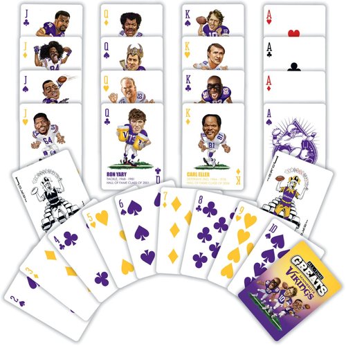 MasterPieces Playing Cards - Minnesota Vikings All-Time Greats Playing Cards - Officially Licensed Playing Card Deck for Adults, Kids, and Family