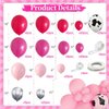 Cowgirl Cow Balloons Garland Kit Hot Pink Silver Balloons 4D Balloons for Baby Shower Birthday Farm Western Cowgirl Disco Theme Party Supplies Decorations