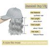 AliRobam Hat with Natural Wave hair Extensions attached for woman Baseball cap wig Short Bob Hairstyle Adjustable Wig (Grey)