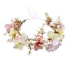 Vivivalue Bridal Floral Headband Women Floral Crown Hair Wreath Flower Headpiece Halo Boho with Ribbon Wedding Party Festival Photos