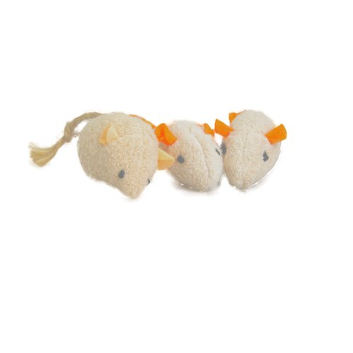 emours 12 Piece Pack Furry Mice Cat Toy Realistic Fur Mice Toys,Colors Varies