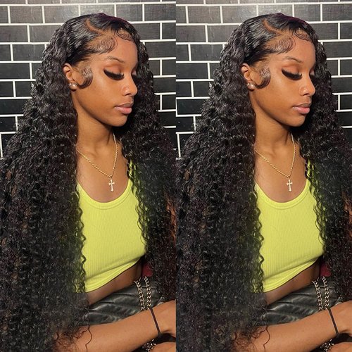 Midulla 13x6 Deep Wave Lace Front Wigs Human Hair Pre Plucked 22Inch 180% Density HD Lace Front Wigs Human Hair Deep Wave Glueless Frontal Wigs Human Hair Wigs for Black Women Free Part