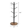 simesove Drying Storage Rack Holder Home Storage Mug Hooks Multipurpose Display Stand Metal Tree Shape Mug Coffee Cups Stand with 8 Hooks - Walnut Base