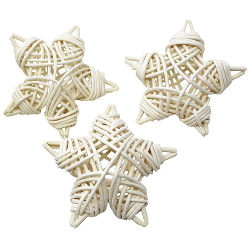 Bonka Bird Toys 2035 (Pk3) Natural Vine 3' x 3" Stars, Parrot Foot Talon Craft Chew Cage Toy, Conure, Amazon, African Grey, and Similar