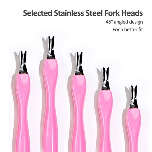 Cuticle knife Trimmer, 24 Pack Cuticle ForkTrimmer Nail Cuticle Remover Trimmer Pusher Dead Skin with Double Head V-Shaped Fork Manicure Pedicure Cleaner Care Tools for Home and Nail Shop (P)