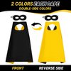 ERDOGLY Kids Superhero Capes and Mask, Double-Sided Superhero Costume for Boys Girls, Toddler Superhero Toys Dress up Costume for Birthday Party Favors (Black & Yellow)