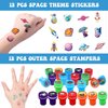 Faccito 86 Sets Space Party Favors Astronaut Party Favors Space Stationery Set Classroom Reward Gifts Prizes Notepads Pencils Stampers Sharpener Stickers Astronaut Model Birthday Decoration