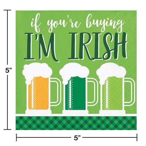 Creative Converting 327084 Beverage Napkins, Green