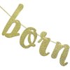 Born to Rock Glitter Banner for Rock Birthday Party Decorations(Gold)