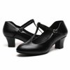 Womens Black T-Strap Character Shoes Latin Salsa Ballroom Dance Heels Wedding Shoes Dress Pump (9 / Black)