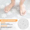Non Slip Bathtub Stickers, 24 PCS Shower Stickers for Safety Bathroom Tubs, Bathtub Non Slip Stickers and Adhesive Decals Scraper for Bath Tub, Shower Floor, Stairs, Ladders(Flower Shape, Clear)