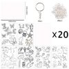 Natonhi Heat Shrink Plastic Sheets Kit 145Pcs Shrink Art Kit Including 20pcs Shrinky Paper Sheets 6pcs Traceable Picture Keychains Accessories- Perfect for Shrinky Dink Sheets Crafts Making