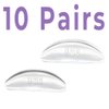 GMS Optical® 2.5 Thick / 18mm Long Length - Anti-Slip Adhesive Contoured Soft Silicone Eyeglass Nose Pads with Sticky Backing for Glasses, Sunglasses, Eye Wear (5 Pair 2 Pack) (10 Pair Total) (Clear)