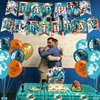Dolphins Party Decorations,Dolphins Birthday Party Supplies Includes Banner - Cake Topper - 12 Cupcake Toppers - 18 Balloons