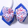 4th of July Hair Bow Clips Glitter Star Hairpins for Kids Girls, Patriotic Headband for 6 Inch Handmade Grosgrain Ribbon Alligator Clip Barrette Independence Day Party Headwear 1PCS