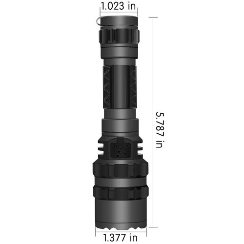 Jowbeam Tactical Flashlight JT10 1200 Lumen Black LED Light with Offset Rail Mount, 2 Modes Pressure Switch Included