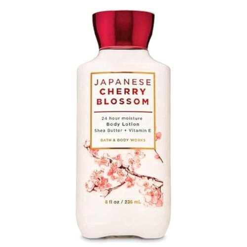 Bath and Body Japanese Cherry Blossom 24 Hour Moisture Super Smooth Body Lotion with Shea Butter, Coconut Oil and Vitamin E 8 fl oz / 236 mL