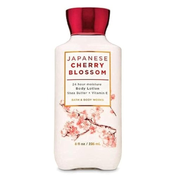 Bath and Body Japanese Cherry Blossom 24 Hour Moisture Super Smooth Body Lotion with Shea Butter, Coconut Oil and Vitamin E 8 fl oz / 236 mL