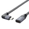 chenyang USB C Extension Cable USB 3.1 Gen 2 Type C Male to Female Fast Charging Data Transfer 90 Degree Angled Extension Nylon Braided Cable 0.2M