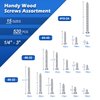 520PCS Wood Screws Assortment Kit - Stainless Steel Self Tapping Screw Set, Assorted Small Self Drilling Drywall Screws with Case, 4#6#8#10 Phillips Flat Head Sheet Metal Screws, Length 1/4" to 3"
