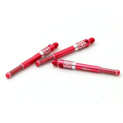 CUESOUL TERO AK7 Aluminum Dart Shafts Red Built-in Spring Telescopic for Steel Tip Darts and Soft Tip Darts,Set of 3 pcs