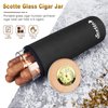 Scotte Cigar Case Humidor Gift Box cigars jar humidifiers-Cigar Hygrometer humidifier-Travel Cigar Tube for 4 to 5 Cigars (black)