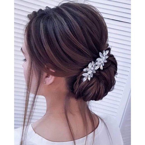 JAKAWIN Bride Wedding Crystal Hair Pins Silver Hair Piece Bridal Hair Accessories for Women and Girls 2 PCS HP071
