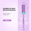 MelodySusie Safety Nail Drill Bits, 3/32'' Smooth Round Top Small Barrel Carbide Bits, Fast Remove Acrylic or Hard Gel for Manicure Pedicure Salon Professional or Beginner, Purple, Coarse
