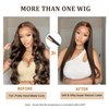 WIGNEE Lace Front Wig Body Wave Brown Wig Long Curly Wigs Dark Brown Synthetic Lace Front Wigs for Black Women Brown Wigs For Women