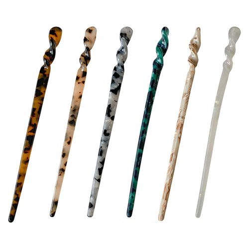 6 Pack Acetate Hair Stick Chinese Chopsticks Leopard Print Hair Pins Turtle Shell Hair Pins Vintage Hair Pins Vintage Hair Pins Tray Ladies Girls Hair Accessories