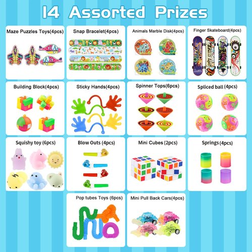 Party Favors, Pinata Stuffers Treasure Box Toys for Classroom 60 pcs Goodie Bags Stuffers for Kids Prize Box Easter Basket Stuffers Toys for Birthday