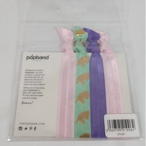 Popband London | Hair Tie | Unicorn | For All Day and Night | No Hair Crease | No Hair Damage | 4 Pc