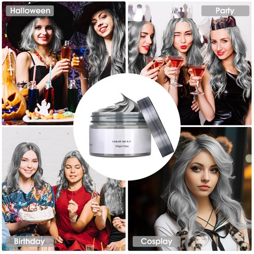 6 Colors Hair Color Dye, Temporary Hair Color Wax, Natural Washable Hair Dye Temp Hair Color Hair Styling Clay Gifts for Girls Women Men Kids Party Cosplay Halloween Children's Day