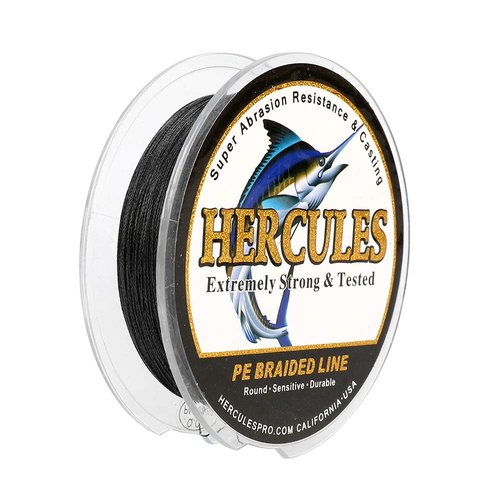 HERCULES Super Strong 300M 328 Yards Braided Fishing Line 20 LB Test for Saltwater Freshwater PE Braid Fish Lines 4 Strands - Black, 20LB (9.1KG), 0.20MM