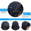 Mjiokii Bob Wigs Human Hair 180% Density Glueless Jerry Curly Short Bob Wig Human Hair None Lace Front Wigs With Bangs Machine Made Bob Wigs Human Hair 12 inch Black Wig