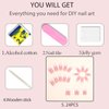 WAFOLOZE Medium Press on Nails, Ombre Pink Nails Press on Square Fake/False Nails with Glitter Powder Press ons Designs Gloss Acrylic Artificial Nails Stick on Nails for Women 24pcs