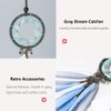Alynsehom Dream Catcher Car Interior Rearview Mirror Hanging Decor Handmade Grids Nature Feather Small Boho Car Charms Pendant Accessories (Grey feather)