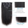 Straight Clip in Hair Extensions Real Human Hair Brazilian Virgin Human Hair OQ Hair Clip in Extensions 7Pcs 120g Clip ins for Women Lace Weft 14Inch