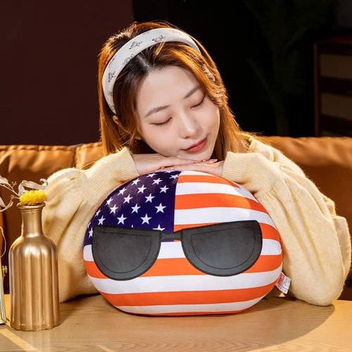 Hgplvxj 11.8Inch Country Ball Plush Toy, Polandball Stuffed Plush Pillow Birthday Xmas Gift for Kids (Germany)