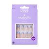 KISS Majestic, Press-On Nails, 2G Glue included, 'The Queen', Light Blue, Medium Size, Coffin Shape, Includes 30 Nails, 2 Manicure Stick, 1 Mini File, 2 Prep. Pad, 2 Adhesive Tabs, Instruction Sheet