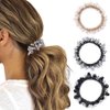 CAKURE Rhinestone Bead Hair Ties Champagne Hair Scrunchies Elastic Ponytail Holder No Damage Hair Rope Ties Hair Accessories for Women and Girls (Pack of 3)