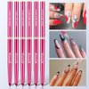 KEMEISI 6Pcs Nail Art Liner Brushes, Striping Nail Art Brush for Gel Polish Painting, Thin Detail Brush Fine Drawing Art Design Pen Size 5/7/9/11/15/25mm