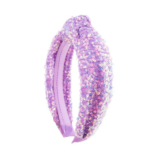 Totelux Sequins Knot Headband Purple Knotted Hair Band Iridescent Glitter Hair Accessories for Wo...