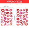 46 Pieces Valentines Lip Temporary Tattoos, Red Pink Lip Print Kiss Face Tattoo Stickers Body Decorations for Girls Kids