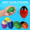 Wooden Maracas for Kids, Colorful Egg Shakers Toy for Boys and Girls Aged 1-3 Years, Gift for Preschool Children, Early Education Toys, 6-Pack Easter Eggs