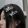Metal Butterfly Hairpin Liquid Metal Hair Barrettes Hair Clips Bangs Hair Clip Silver Alligator Hair Clips Duck Bill Clips Barrettes Flat Clips for Hair for Women Girls