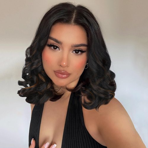 FAVE Short Body Wave Wig Shoulder Length Bob Wigs 16 Inch Middle Part Wavy Wigs for Black Women Synthetic Loose Wave Wig for Daily or Party